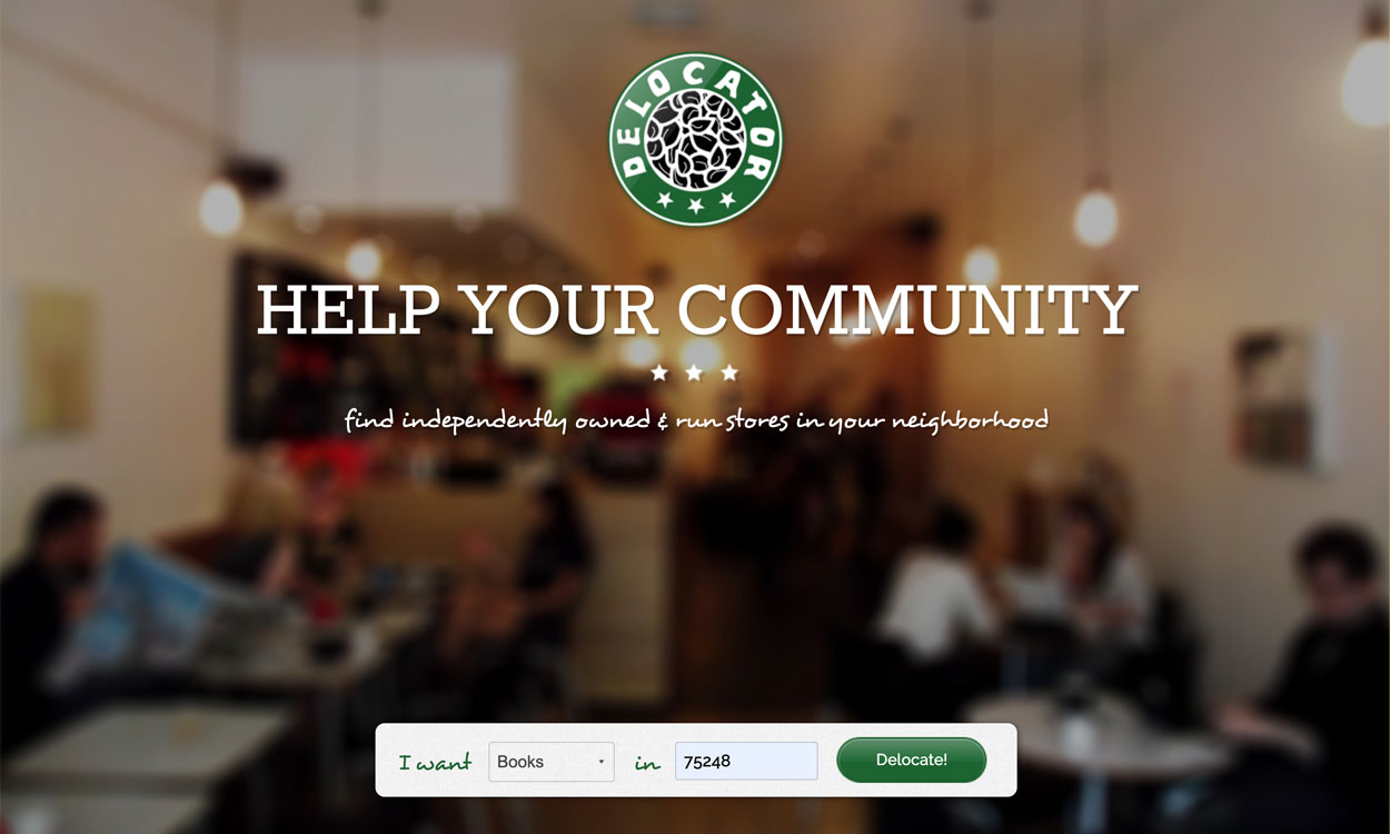 Delocator home page