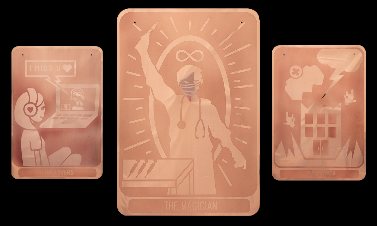 hindsight is 20/20 tarot cards on copper