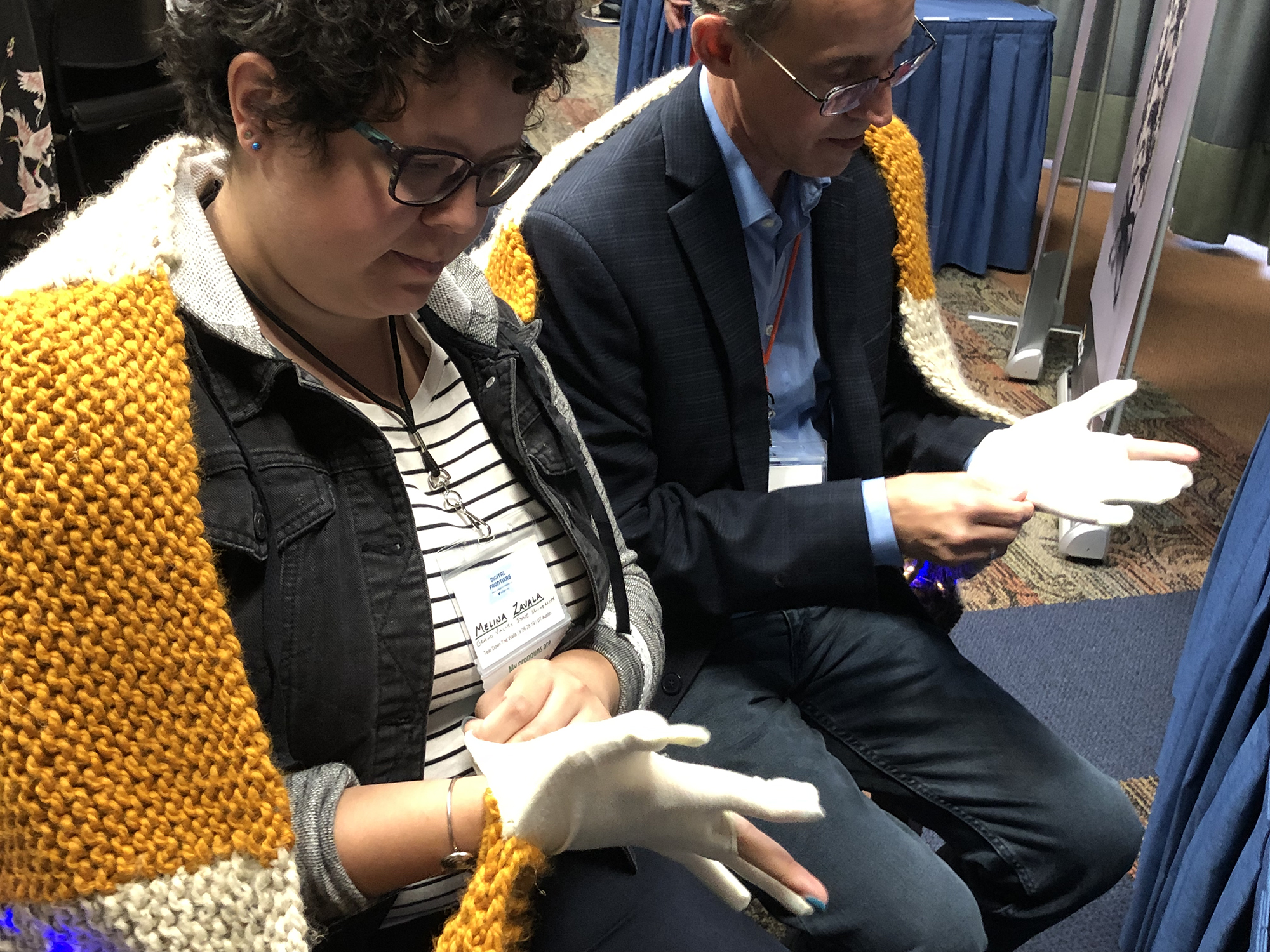 Syntonic Refuge (Wearing the gloves with the heart rate sensors at Digital Frontiers, Austin, TX 2019) Syntonic Refuge